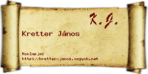 Kretter János névjegykártya